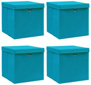 Komplet 4 składanych pudełek do szafy błękit - Dazo 4X