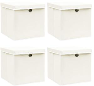 Zestaw 4 białych pudełek do przechowywania - Dazo 4X