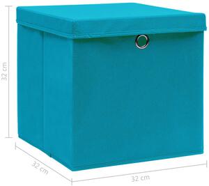Komplet 4 składanych pudełek do szafy błękit - Dazo 4X