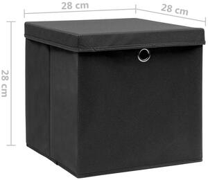 Komplet 4 czarnych pudełek do przechowywania - Dazo 3X