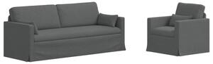 ModuÅowy zestaw sof ciemnoszary z metalowÄ ramÄ i ergonomicznymi siedziskami