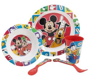 Stor 5-częściowy plastikowy zestaw naczyń Mickey