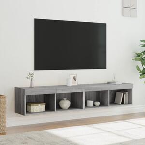 Szafki TV z LED, 2 szt. szary dąb sonoma, 80x30x30 cm