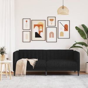 Sofa 2-osobowa, czarna, tapicerowana tkaninÄ