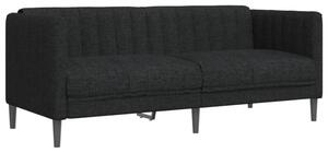 Sofa 2-osobowa, czarna, tapicerowana tkaninÄ