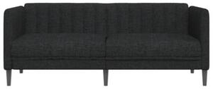 Sofa 2-osobowa, czarna, tapicerowana tkaninÄ