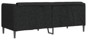 Sofa 2-osobowa, czarna, tapicerowana tkaninÄ