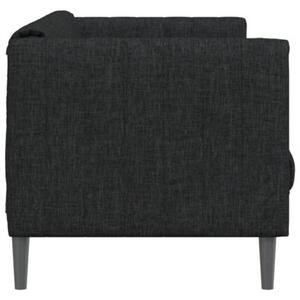 Sofa 2-osobowa, czarna, tapicerowana tkaninÄ
