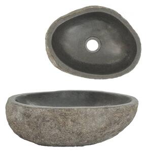 Owalna umywalka z kamienia rzecznego, 29-38 cm