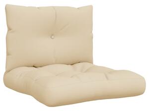 Poduszki na sofę z palet, 2 szt., beżowe, tkanina