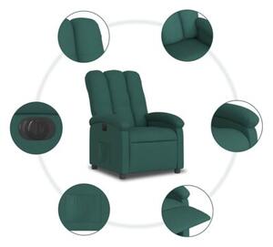 Elektryczny fotel rozkÅadany, ciemnozielony, obity tkaninÄ