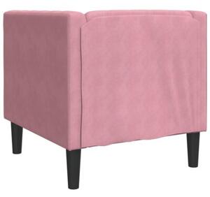 Fotel chesterfield, rÃ³Å¼owy, tapicerowany aksamitem