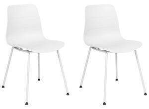 Zestaw 2 krzeseł do jadalni biały metalowe nogi tworzywo sztuczne Loomis Beliani