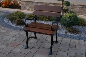 Krzesło ogrodowe z podłokietnikami Królewskie aluminium - orzech włoski