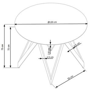 EMWOmeble Stół okrągły loftowy 120 MOZAMBIK / blat - dab złoty, stelaż - czarny