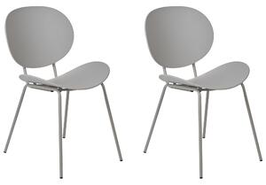Zestaw 2 krzeseł do jadalni jasnoszary metalowe nogi nowoczesne skandynawskie Shonto Beliani