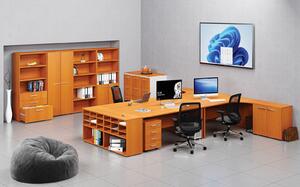 Szafa biurowa z drzwiami PRIMO WOOD, 2128 x 800 x 420 mm, wiśnia