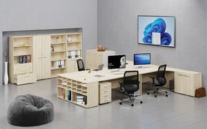 Szafa biurowa z drzwiami PRIMO WOOD, 740 x 800 x 420 mm, dąb naturalny