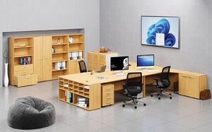 Szafa biurowa z drzwiami PRIMO WOOD, 740 x 800 x 420 mm, buk