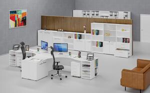 Szafa biurowa z drzwiami PRIMO WHITE, 740 x 800 x 420 mm, biały