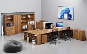 Szafa biurowa z drzwiami PRIMO WOOD, 1087 x 800 x 420 mm, orzech