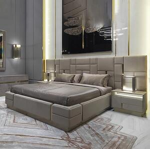 Rama łóżka 120x200 ze ścianką tapicerowaną FELITTO + Pojemnik | Tkaniny i Kolory Do Wyboru