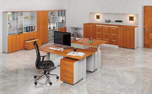 Szafa biurowa z drzwiami PRIMO GRAY, 2 półki, 1027 x 800 x 640 mm, szary/wiśnia