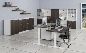 Kontenerek biurowy mobilny PRIMO WHITE, 3 szuflady, biały/wenge