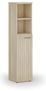 Szafa biurowa kombinowana PRIMO WOOD, drzwi na 3 poziomach, 1781 x 400 x 420 mm, dąb naturalny