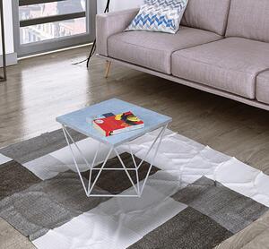 Minimalistyczny stolik kawowy beton + biały T9-Z06