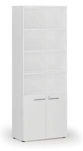 Szafa biurowa kombinowana PRIMO WHITE, drzwi na 2 poziomach, 2128 x 800 x 420 mm, biała