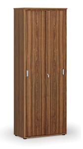 Szafa biurowa z drzwiami przesuwnymi PRIMO WOOD, 2128 x 800 x 420 mm, orzech