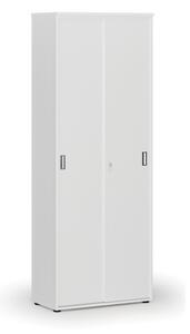 Szafa biurowa z drzwiami przesuwnymi PRIMO WHITE, 2128 x 800 x 420 mm, biały