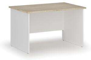 Biurko biurowe proste PRIMO WHITE, 1200 x 800 mm, biały/dąb naturalny