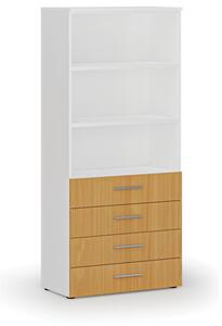 Szafa biurowa z szufladami PRIMO WHITE, 1781 x 800 x 420 mm, biały/buk