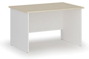Biurko biurowe proste PRIMO WHITE, 1200 x 800 mm, biały/brzoza