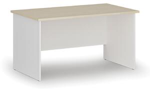 Biurko biurowe proste PRIMO WHITE, 1400 x 800 mm, biały/buk