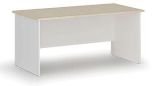 Biurko biurowe proste PRIMO WHITE, 1600 x 800 mm, biały/brzoza