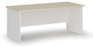 Biurko biurowe proste PRIMO WHITE, 1800 x 800 mm, biały/buk