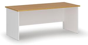 Biurko biurowe proste PRIMO WHITE, 1800 x 800 mm, biały/buk
