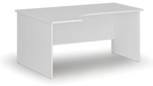 Biurko biurowe narożne PRIMO WHITE, 1600 x 1200 mm, lewe, białe