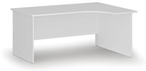 Biurko biurowe narożne PRIMO WHITE, 1600 x 1200 mm, prawe, białe