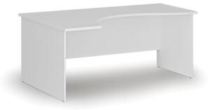 Biurko biurowe ergonomiczne PRIMO WHITE, 1800 x 1200 mm, lewe, białe