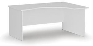Biurko biurowe ergonomiczne PRIMO WHITE, 1600 x 1200 mm, prawe, białe