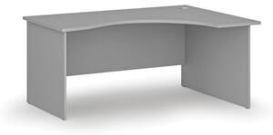 Biurko biurowe ergonomiczne PRIMO GRAY, 1600 x 1200 mm, prawe, szare