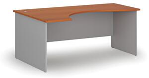 Biurko biurowe ergonomiczne PRIMO GRAY, 1800 x 1200 mm, lewe, szary/wiśnia
