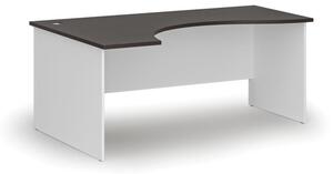 Biurko biurowe ergonomiczne PRIMO WHITE, 1800 x 1200 mm, lewe, biały/wenge