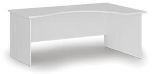 Biurko biurowe ergonomiczne PRIMO WHITE, 1800 x 1200 mm, prawe, białe