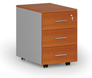 Kontenerek biurowy mobilny PRIMO GRAY, 3 szuflady, szary/czereśnia