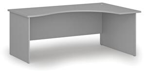 Biurko biurowe ergonomiczne PRIMO GRAY, 1800 x 1200 mm, prawe, szare